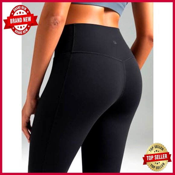 High Waist Flare Leggings with Pockets, No Front Seam, 27.5-31.5 Inseam - Picture 5 of 7